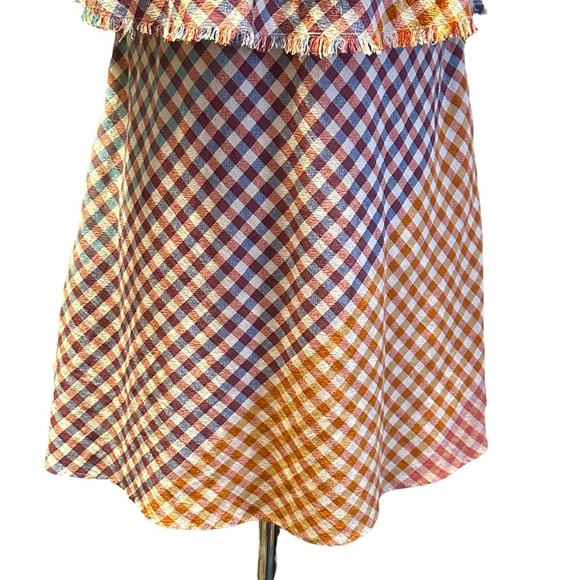Zara Trafaluc Frayed Checked Summer Dress Size Small 2543/517/050 100%‎ Cotton - Picture 4 of 15
